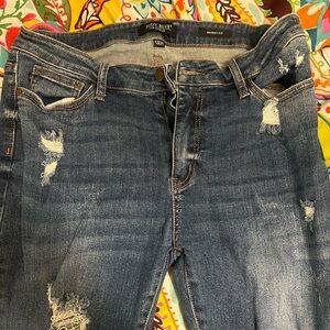 Judy Blue Women's Dark Blue Distressed Skinny Jeans - Size 13/31